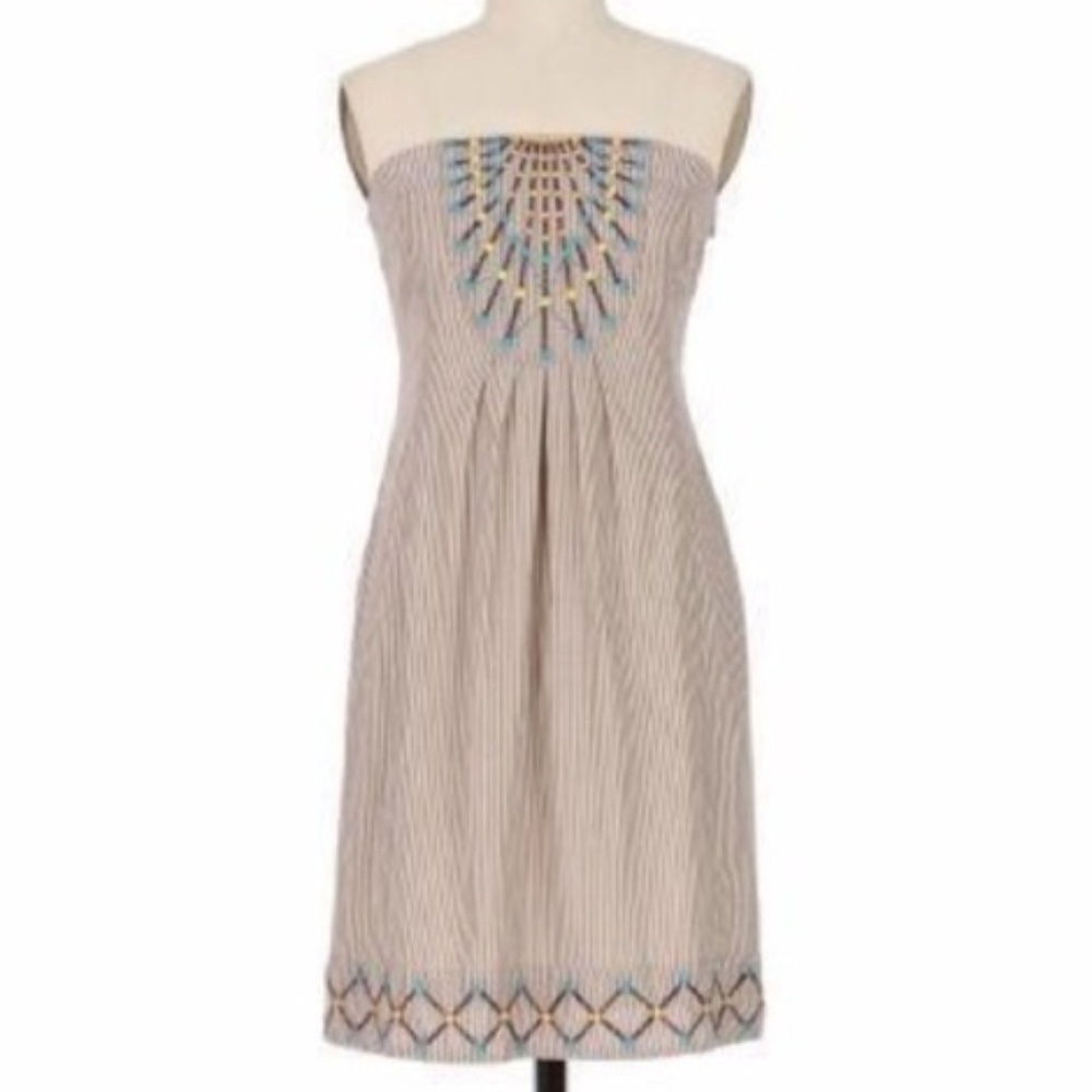 Maeve Embroidered Zanzibar Strapless Dress